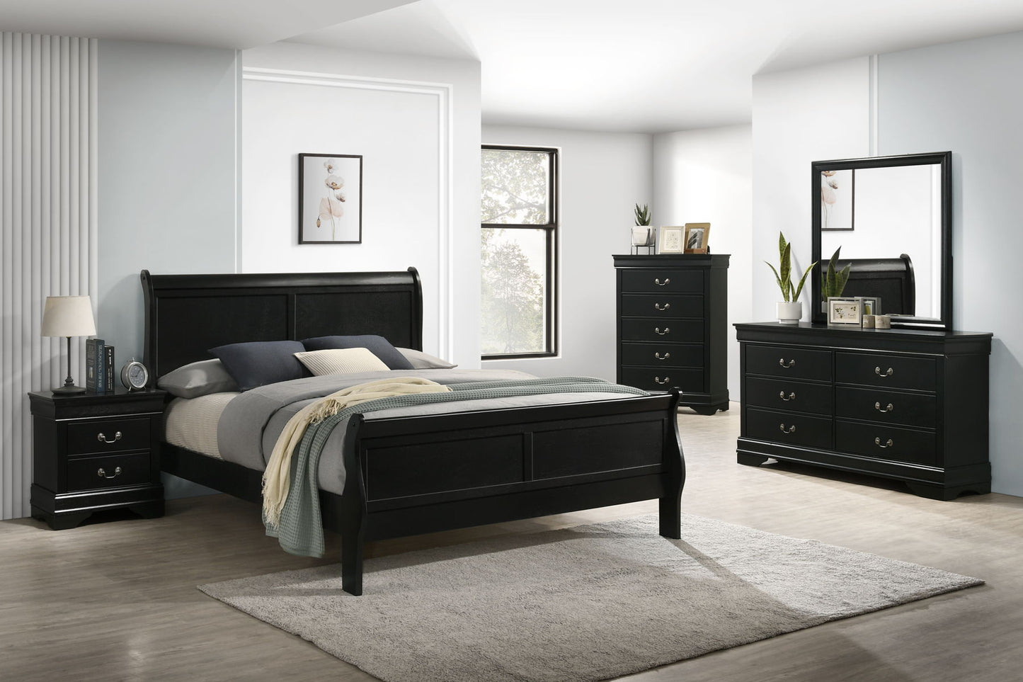 Louis bed Black