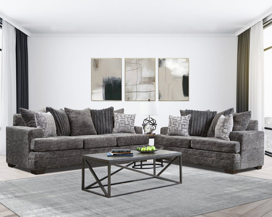 Galactic Charcoal sofa and love