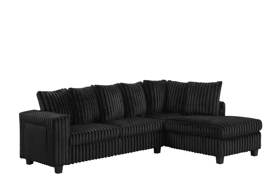 Onyx Lounge Corduroy Sectional with Smart Arm Console