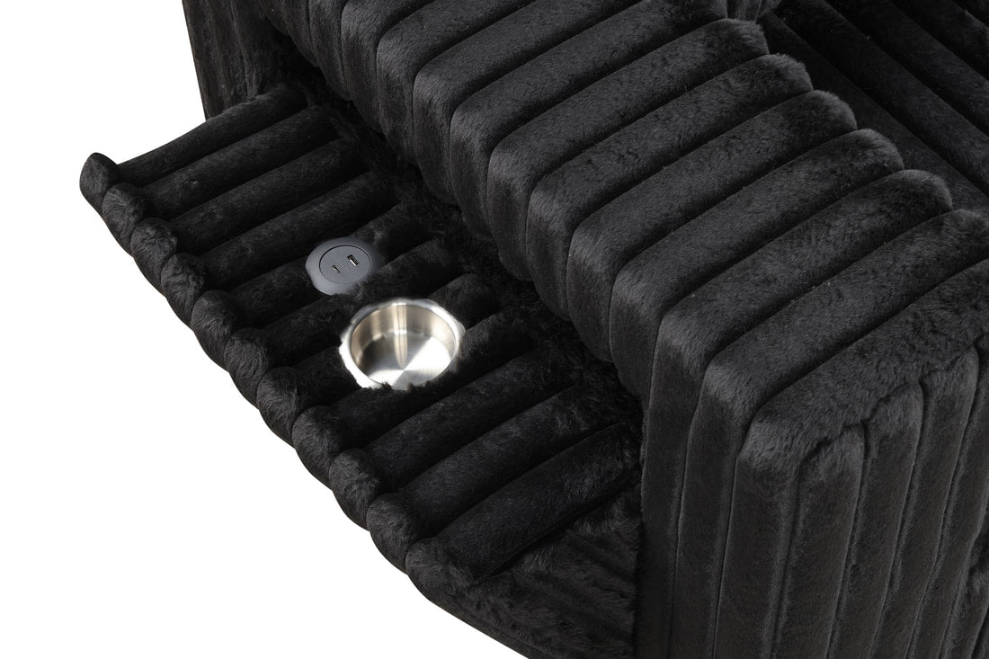 Onyx Lounge Corduroy Sectional with Smart Arm Console