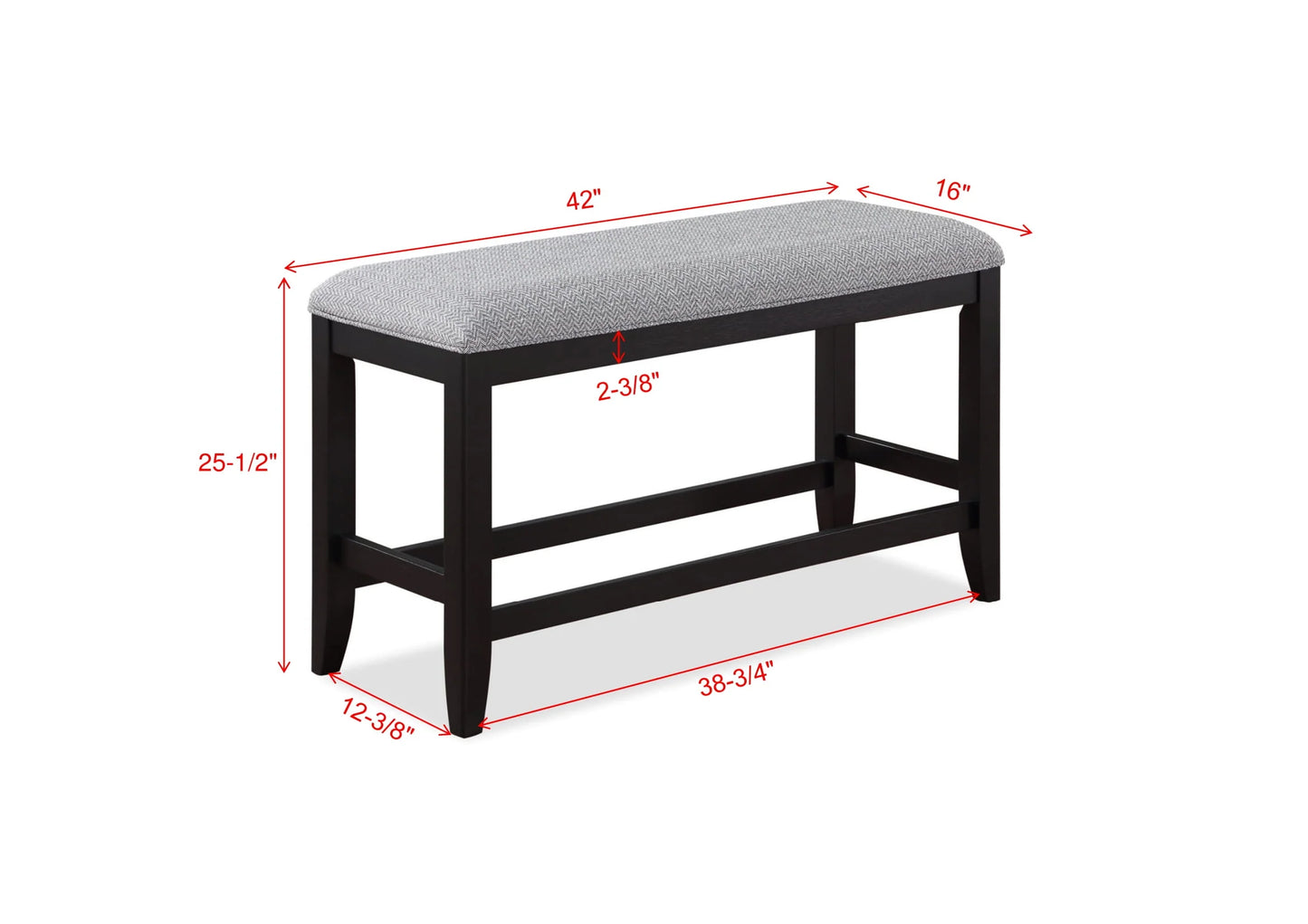 5 pcs Black/Gray Counter Height Dining Set