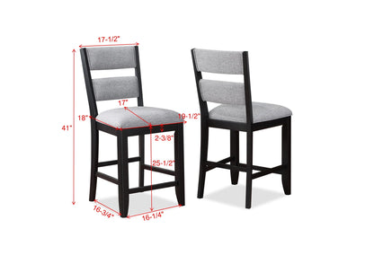 5 pcs Black/Gray Counter Height Dining Set