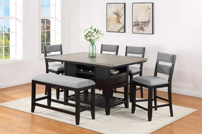 5 pcs Black/Gray Counter Height Dining Set