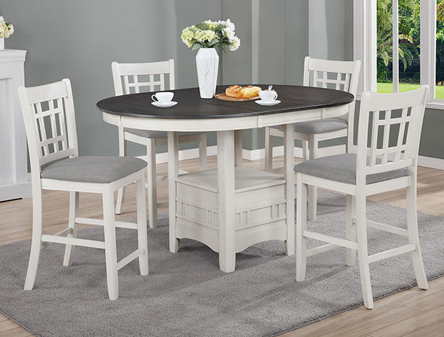 Dinning 6- 5pcs CHALK/GREY Counter Height dinning table