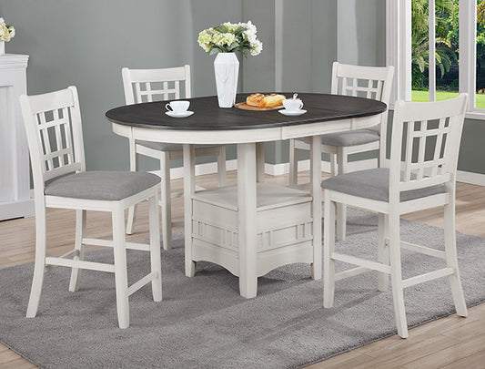 Dinning 6- 5pcs CHALK/GREY Counter Height dinning table
