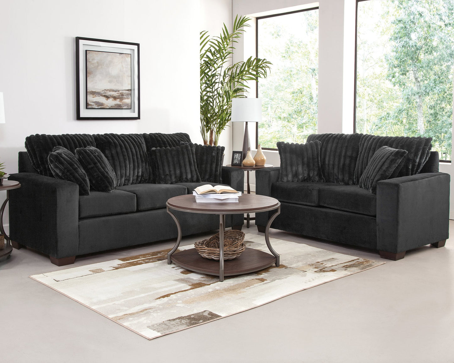 Implosion Black sofa and love