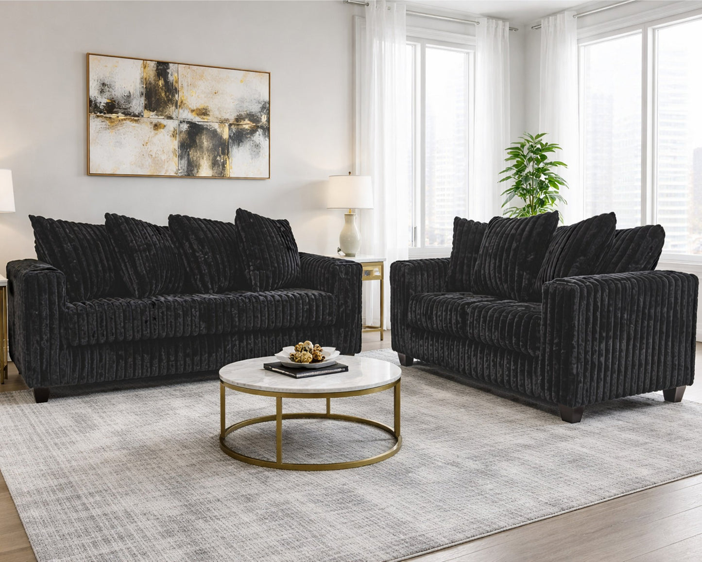 Rugo Black sofa and love