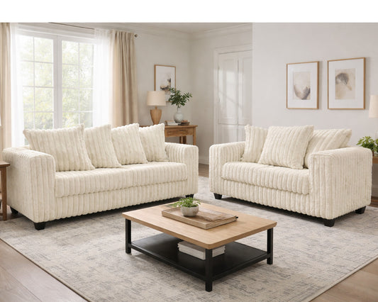 Rugo Ivory sofa and love