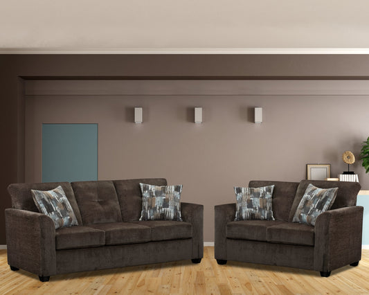 PFC Gerald Chocolate sofa and loveseat