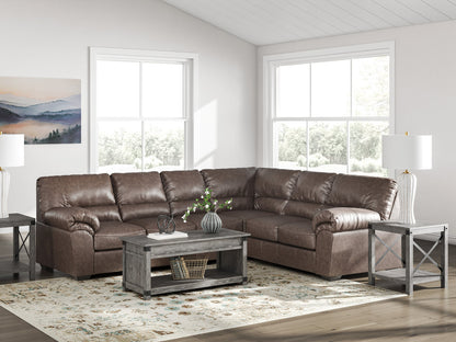 Umber Faux Leather Sectional