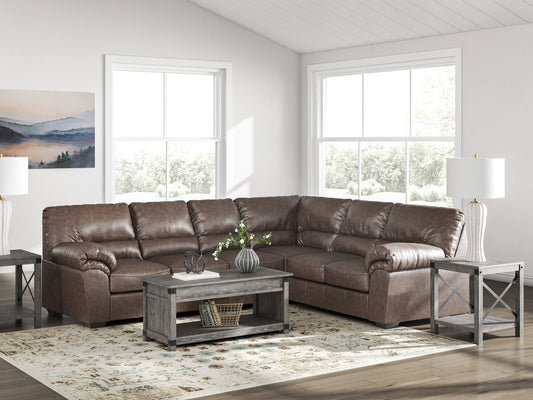 Umber Faux Leather Sectional