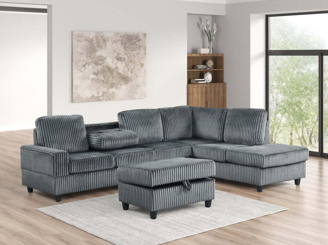 HH 50 Heights Reversible Sectional + Ottoman