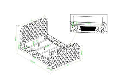 B5 Black Bed W/FIREPLACE,TV LIFT