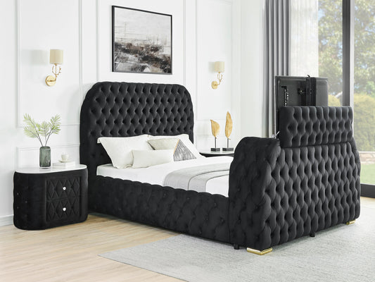 B5 Black Bed W/FIREPLACE,TV LIFT
