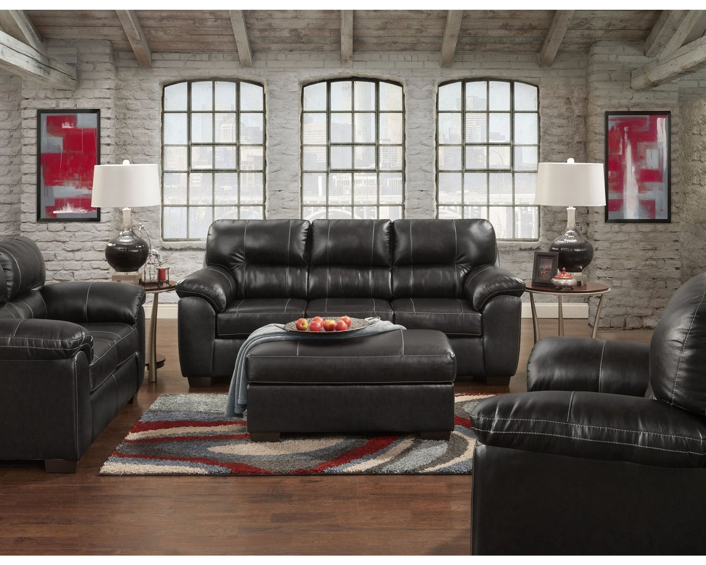PFC Austin Black sofa and love seat