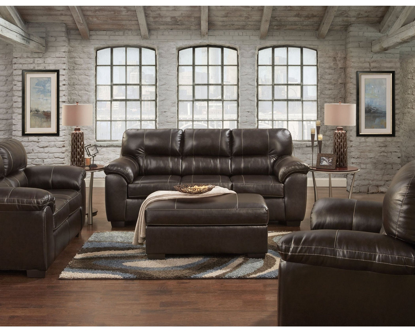 PFC Austin Brown sofa and love seat