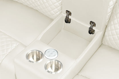 3 peiece leather  sofa LED/Bluooth speaker charging ports