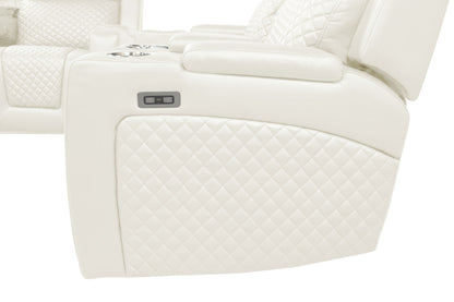 3 peiece leather  sofa LED/Bluooth speaker charging ports
