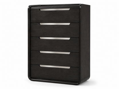FoA Arclight Bedroom Set | 5PC Queen + Chest | Black / Light Gray |