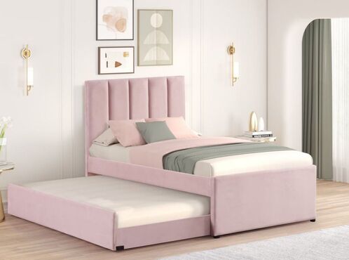 HH MAYA Platform Bed w/Trundle | Twin & Full | Pink |