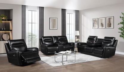 Admiral 3pc (sofa , loveseat, recliner ) – Black