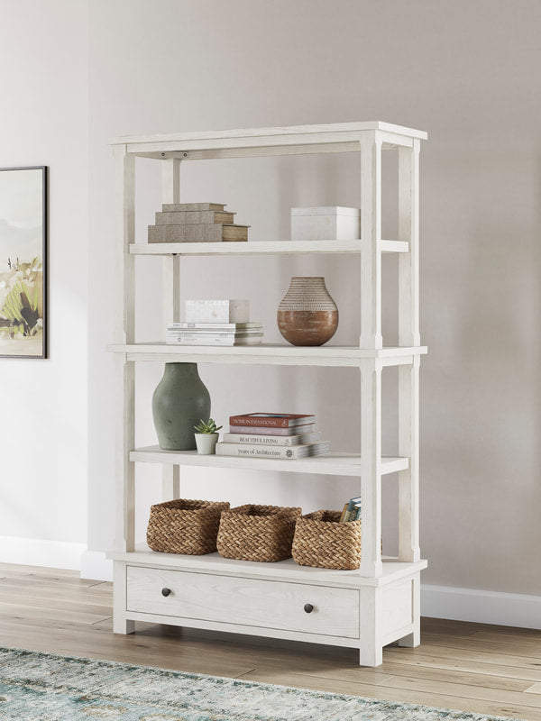 HH Antique White Bookcase H742
