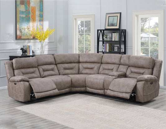 3-Piece Dual-Power Reclining Sectional, Desert Sand SS
