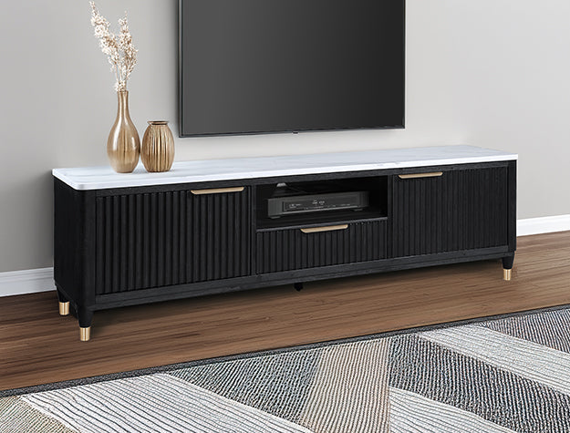 TV STAND-CERUSED BLACK