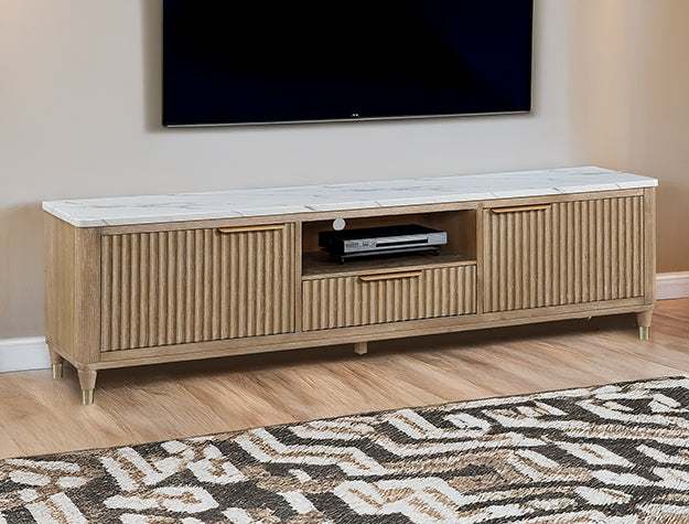 TV STAND-CERUSED NATURAL