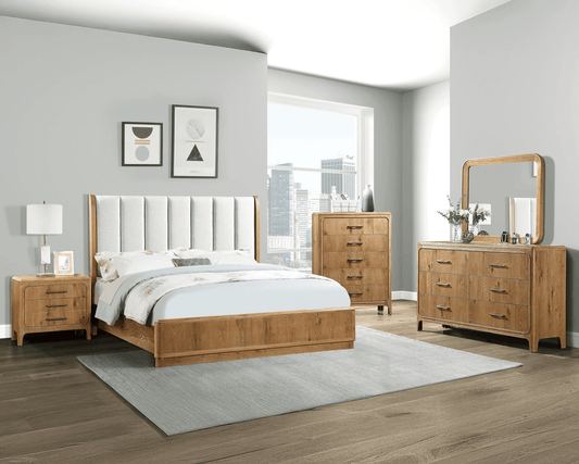 B1 5 pcs bed set -natural wood