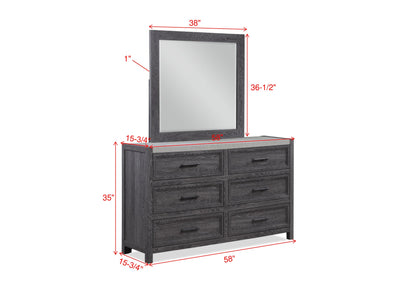 B4 Gray Panel Bedroom Set 5pcs