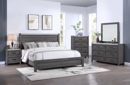 B4 Gray Panel Bedroom Set 5pcs