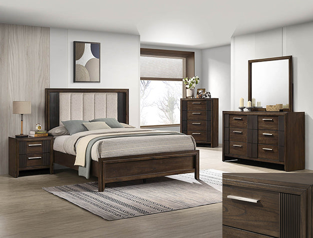 SETB5552 CARLTON BEDROOM GROUP Brown 5pcs