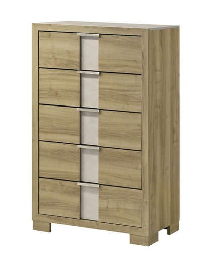 B2 LED 5 pc bed set -natural wood