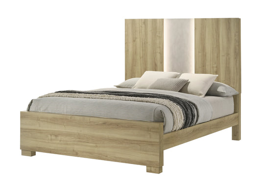 B2 LED 5 pc bed set -natural wood