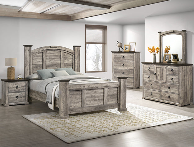 SETB6840 ELLA-MAE BEDROOM RECLAIMED GREY 5pcs