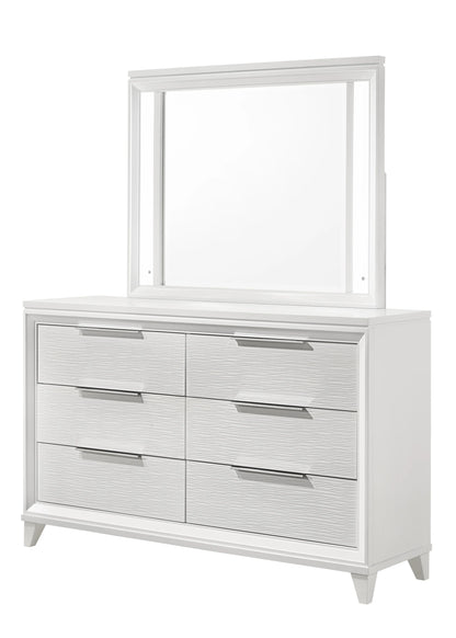 B11 5cs White Led upholdster bedroom set