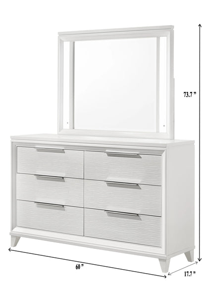 B11 5cs White Led upholdster bedroom set