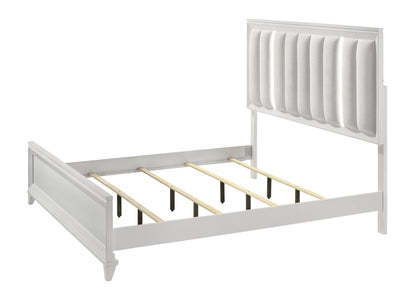 B11 5cs White Led upholdster bedroom set