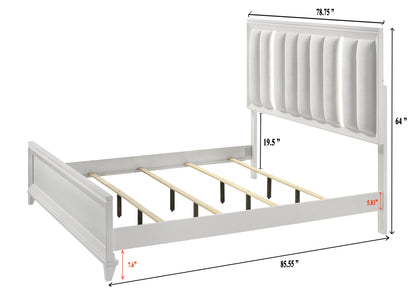 B11 5cs White Led upholdster bedroom set