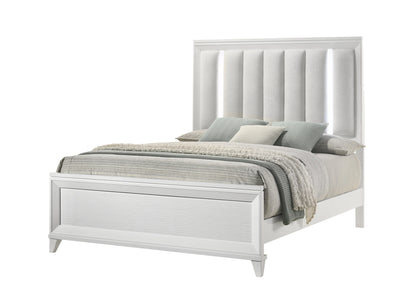 B11 5cs White Led upholdster bedroom set