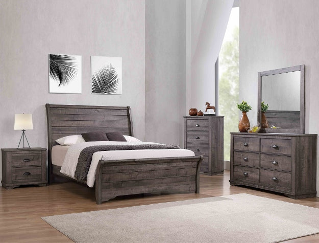 CORALEE BEDROOM GROUP GREY CM 5pcs
