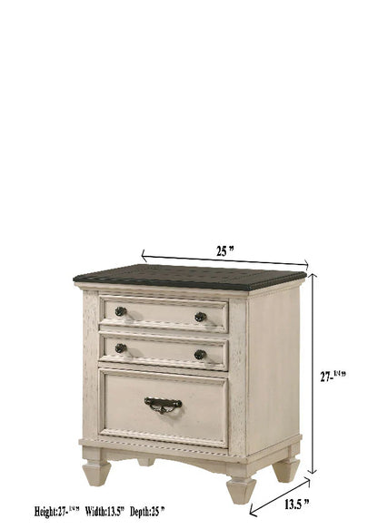 B9 5 pcs White/Brown Panel Bedroom Set