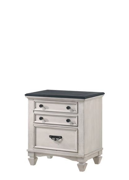 B9 5 pcs White/Brown Panel Bedroom Set