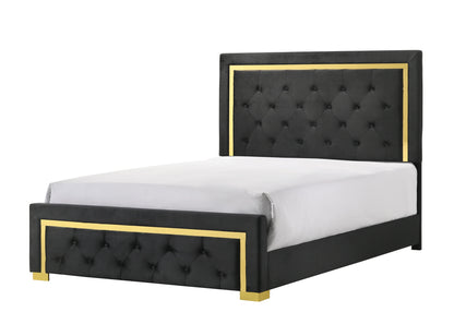 b10 Black and gold 5 pc bed set