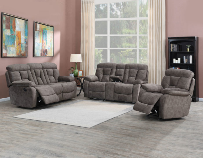 3 Piece Manual Motion Set (Sofa, Loveseat & Chair) SS