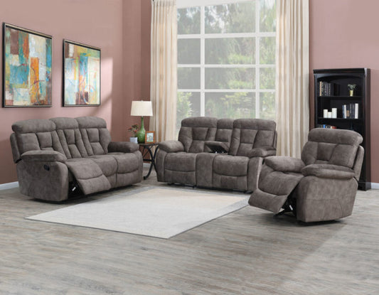 3 Piece Manual Motion Set (Sofa, Loveseat & Chair) SS