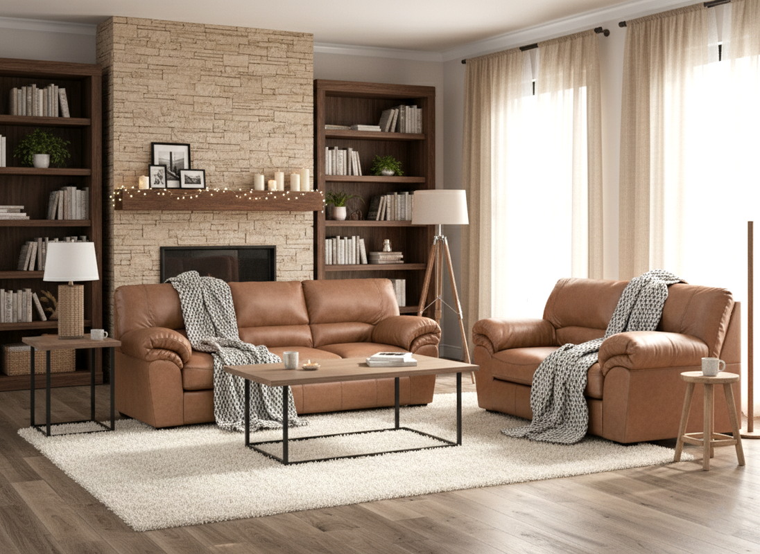 HH Caramel Ashley 27704 Sofa & Loveseat