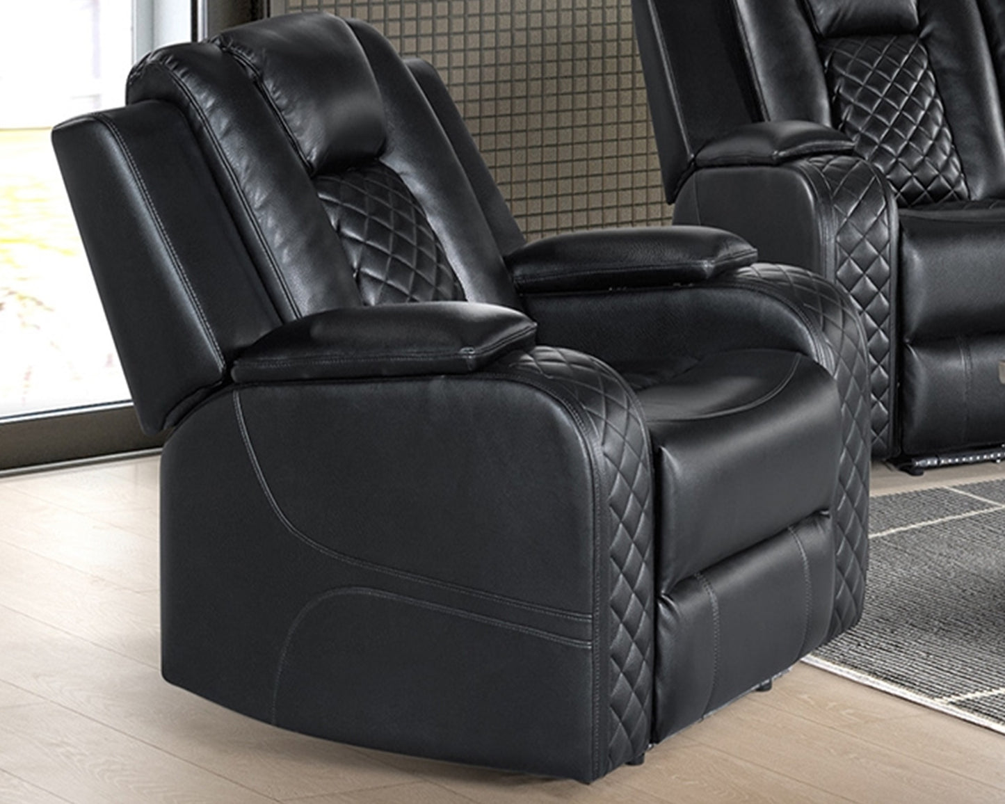 implosion black Power Led sofa + love seat