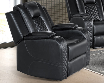 implosion black Power Led sofa + love seat